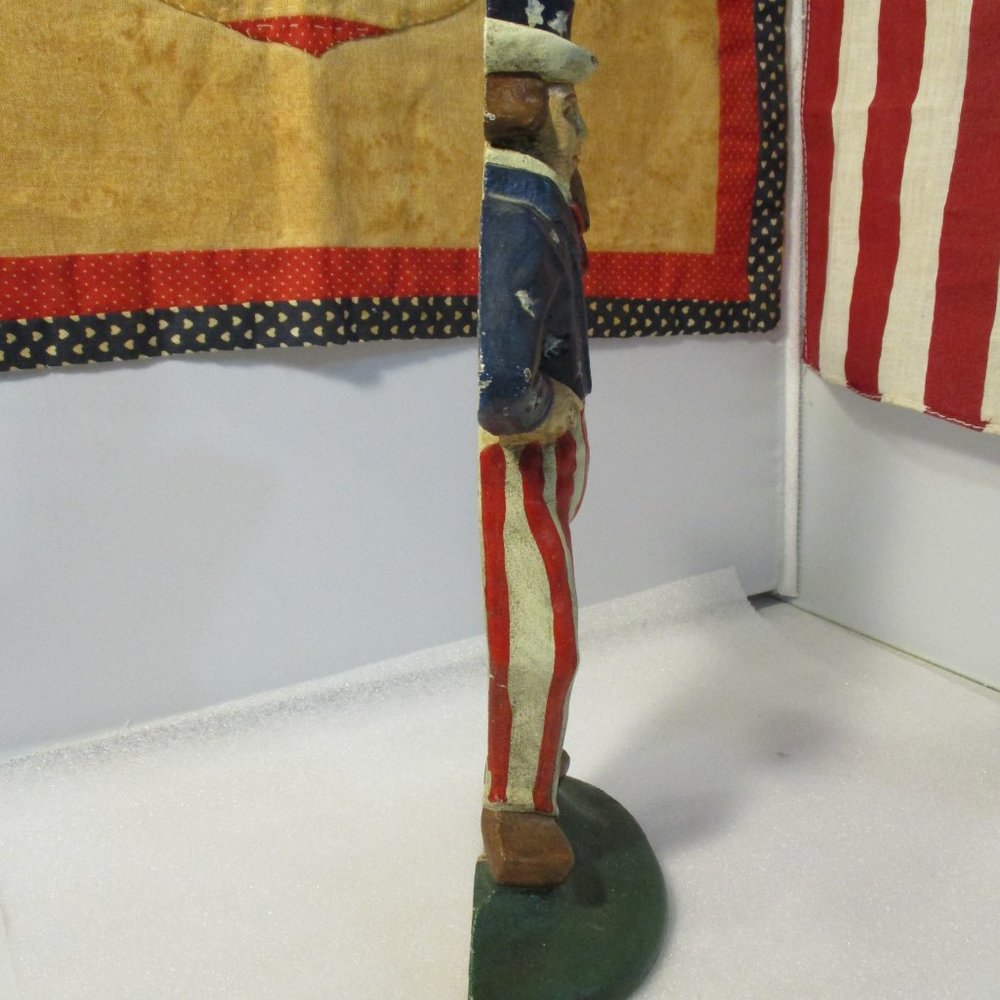 Vintage Uncle Sam Cast Iron Metal Doorstop Door Stop Americana Patriotic - Picture 10 of 12
